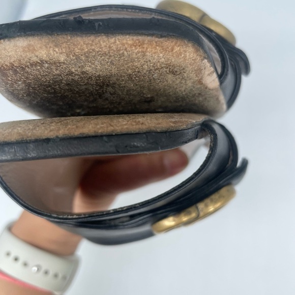 Gucci Black leather Marmont Double G Slide Sandals EU 37.5 US 7.5 - Picture 9 of 12